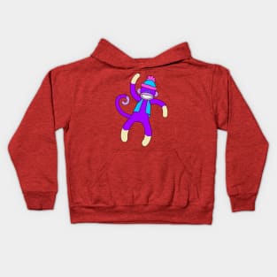 Purple Sock Monkey Kids Hoodie